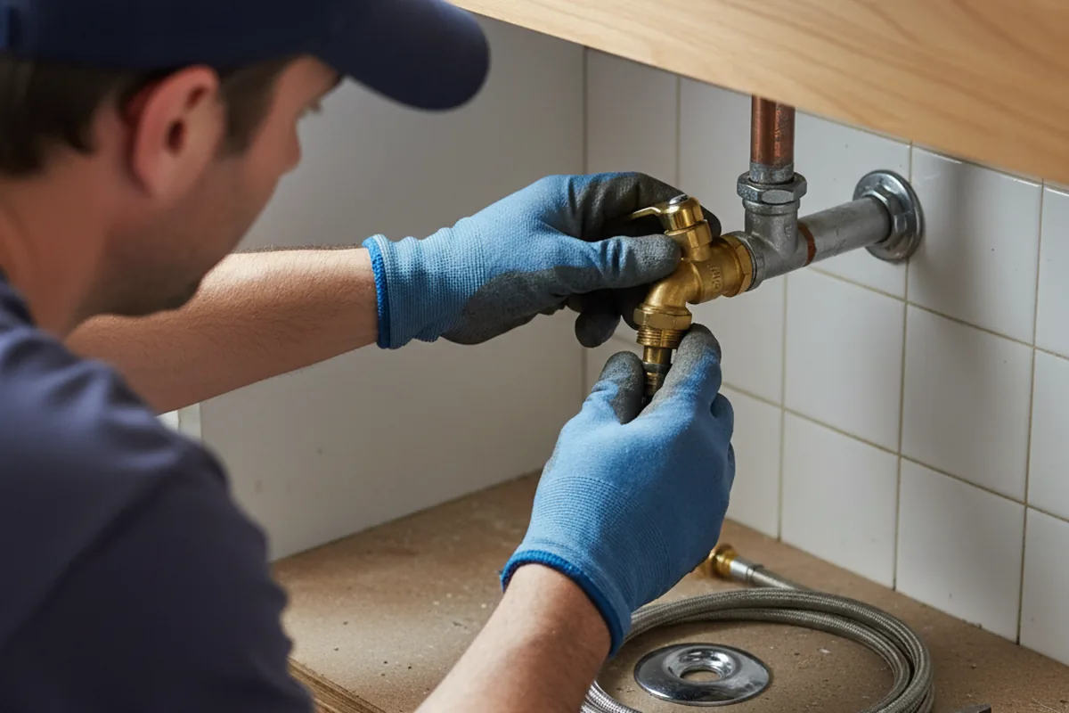 Shutoff valve and fitting work during Well Pump Repair in Checotah